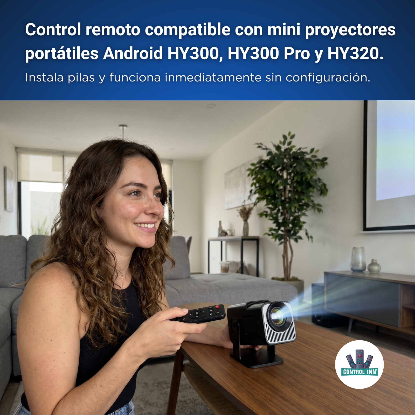 Control Compatible Con Mini Proyector Portatil Ykioea Hy300
