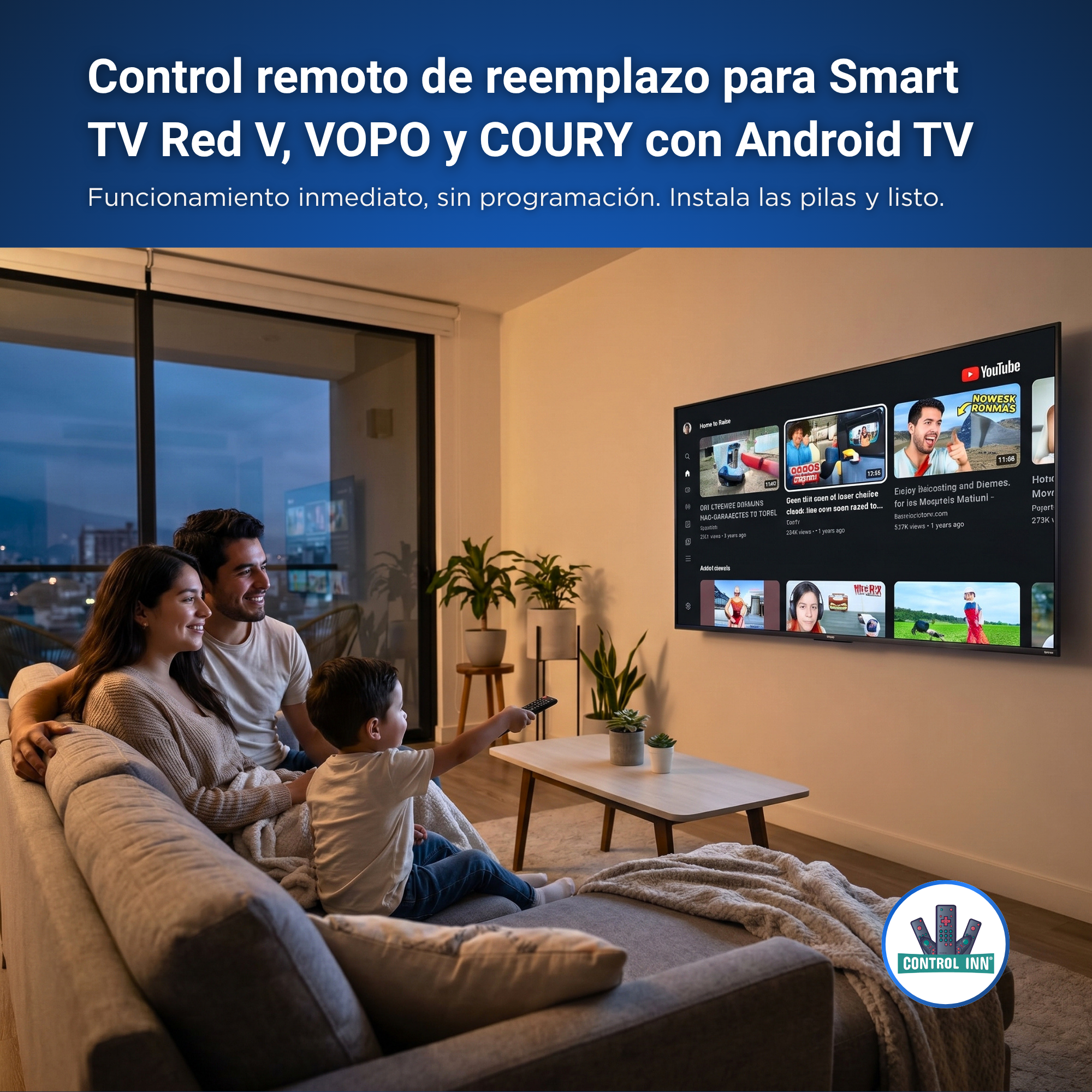 Control Para Red V VOPO Cuory Smart Tv IR