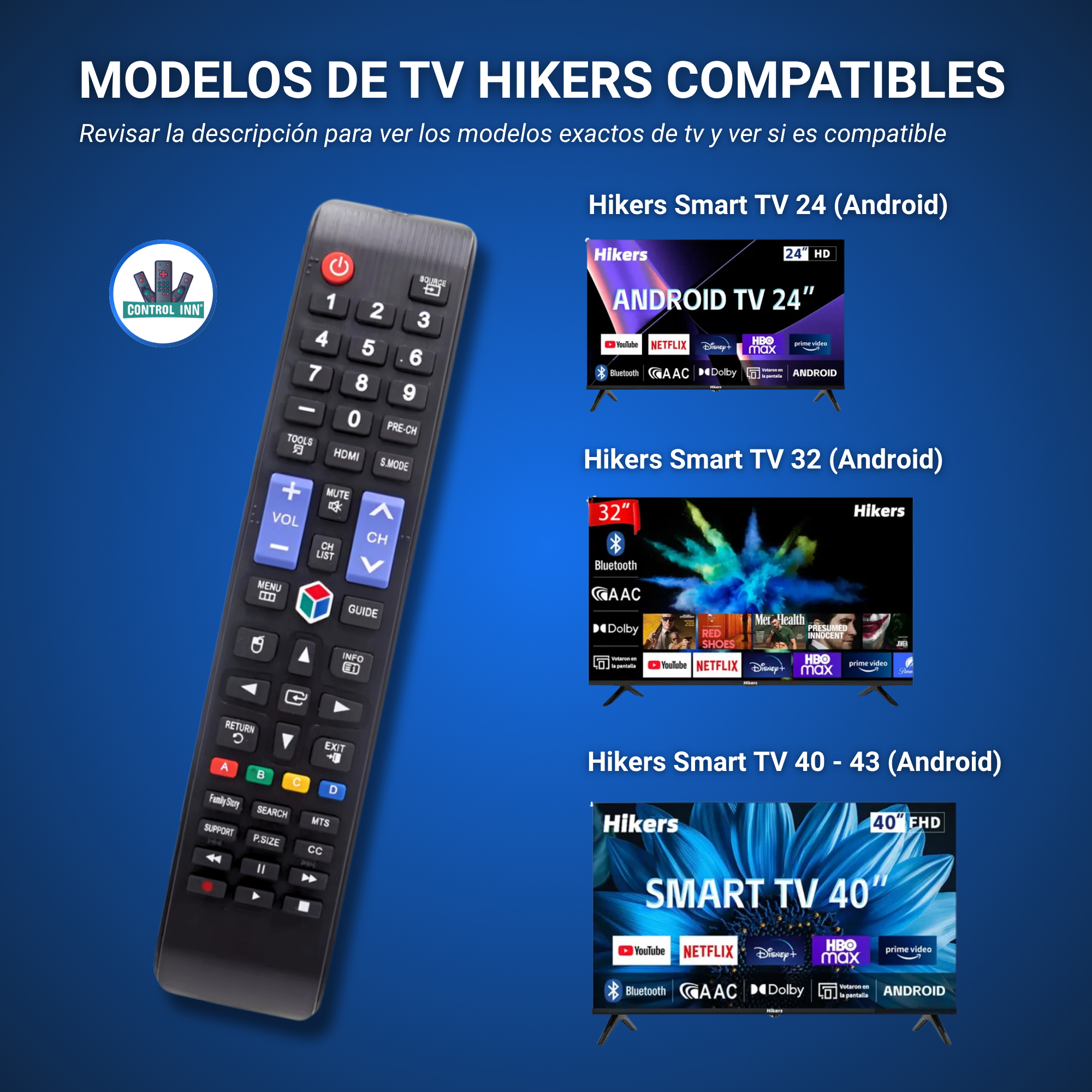 Control Compatible Con Hikers Smart Tv 42 AD2108