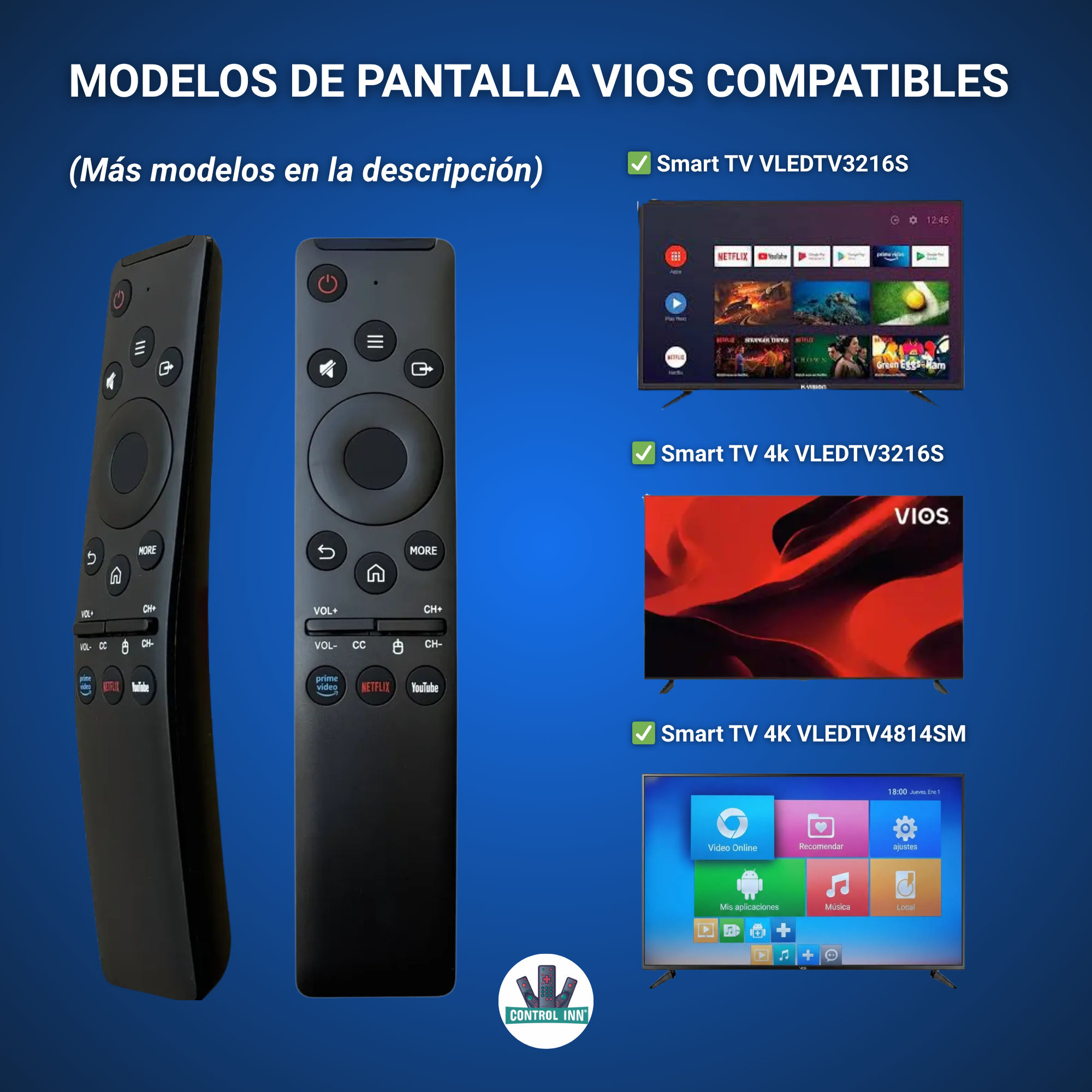 Control Para VIOS VLEDTV5014SM Smart Tv 4K