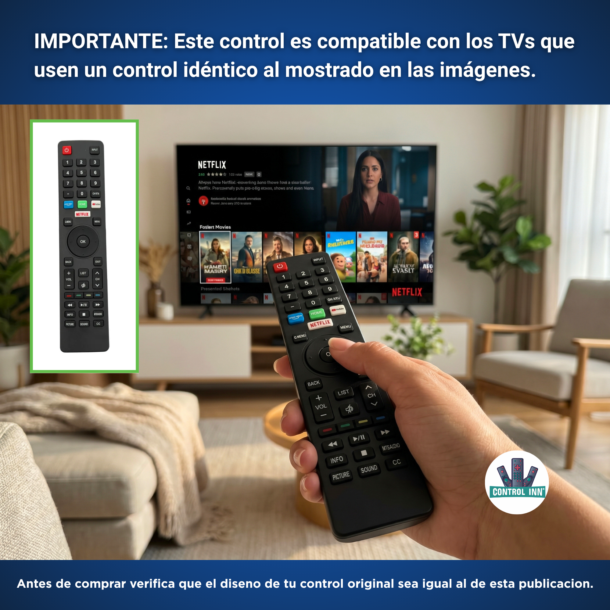 Control Compatible Con Harmontec HT43 Smart Tv