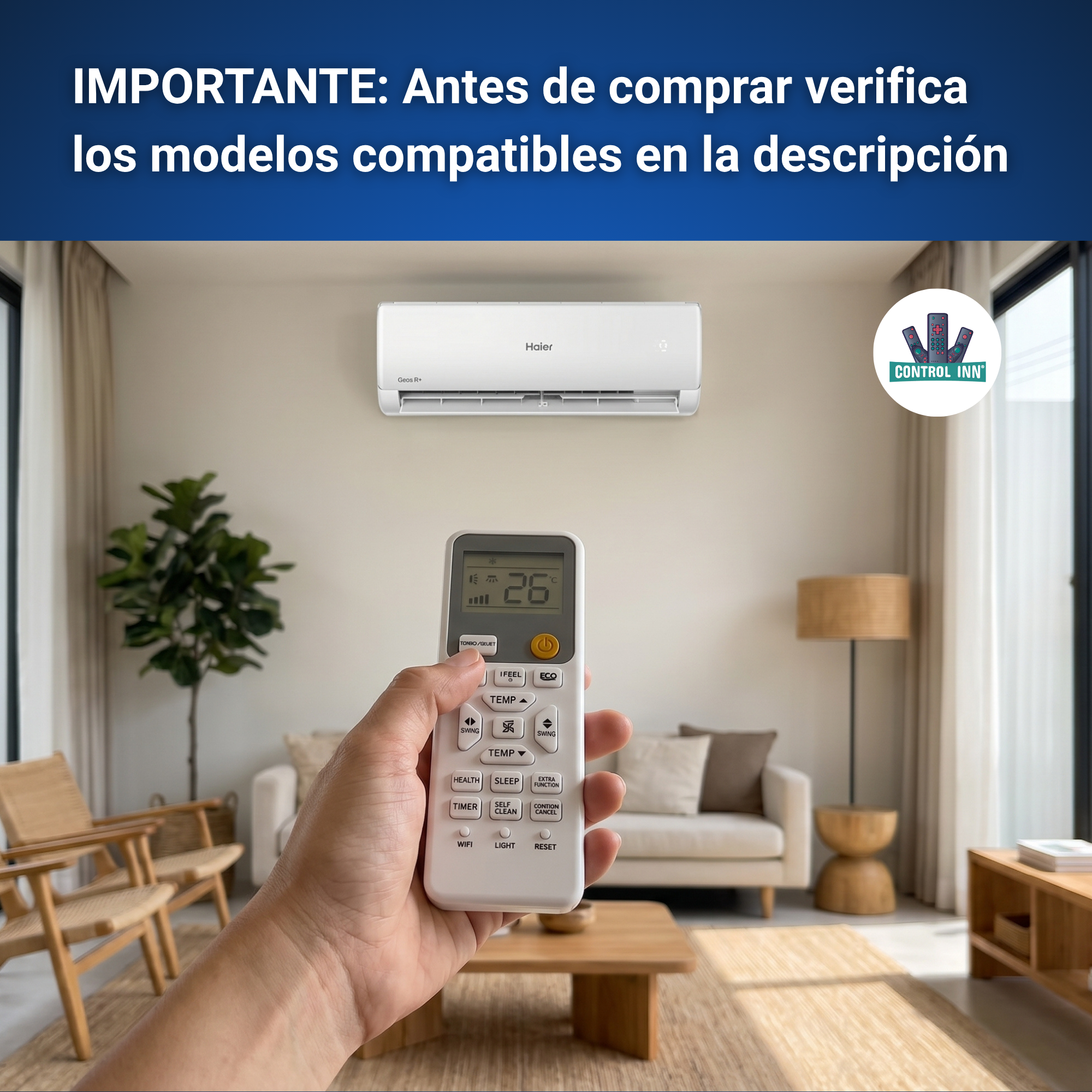 Control Para Aire Minisplit Mabe Haier AS35PBPHRA-PRE YR-HE2