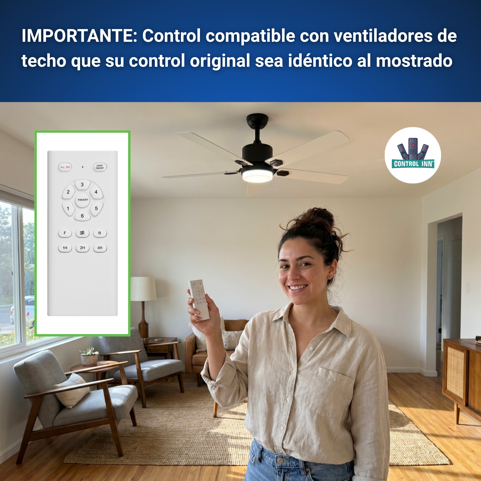 Control Compatible Con Ventilador De Techo MOD 01