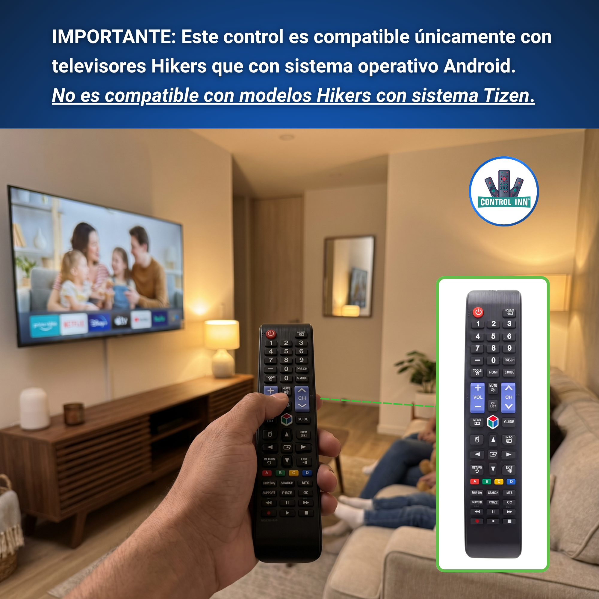Control Compatible Con Hikers Android Tv AD2108