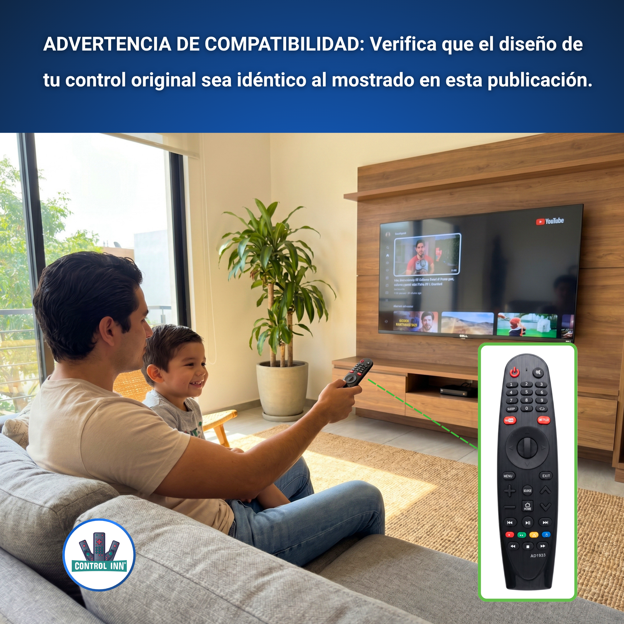 Control Compatible Con Gell Smart Tv AD1933 IR