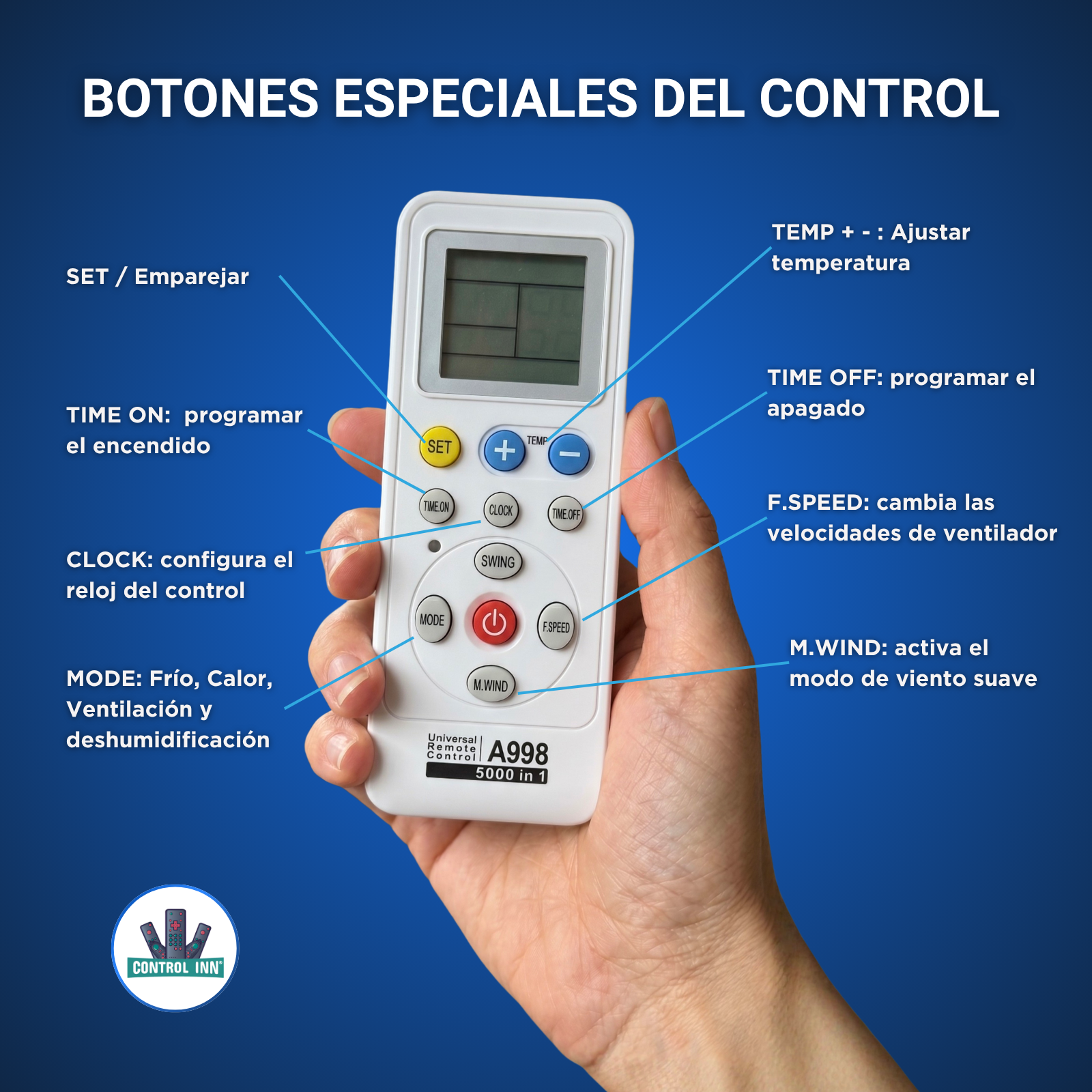 Control Para Cualquier Aire Ac Keystone Sin Programar