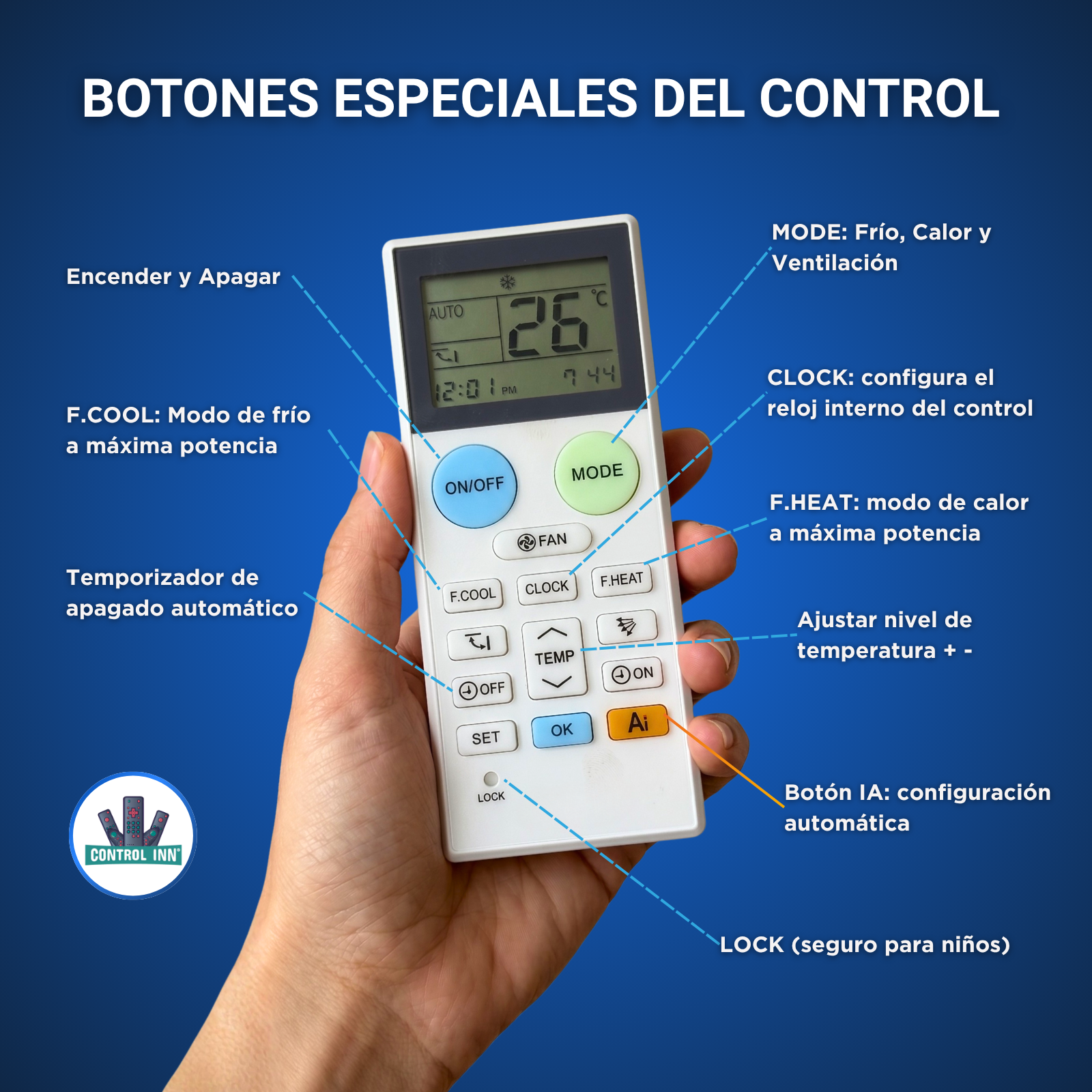 Control Para Aire AC OLMO Búsqueda Inteligente AI