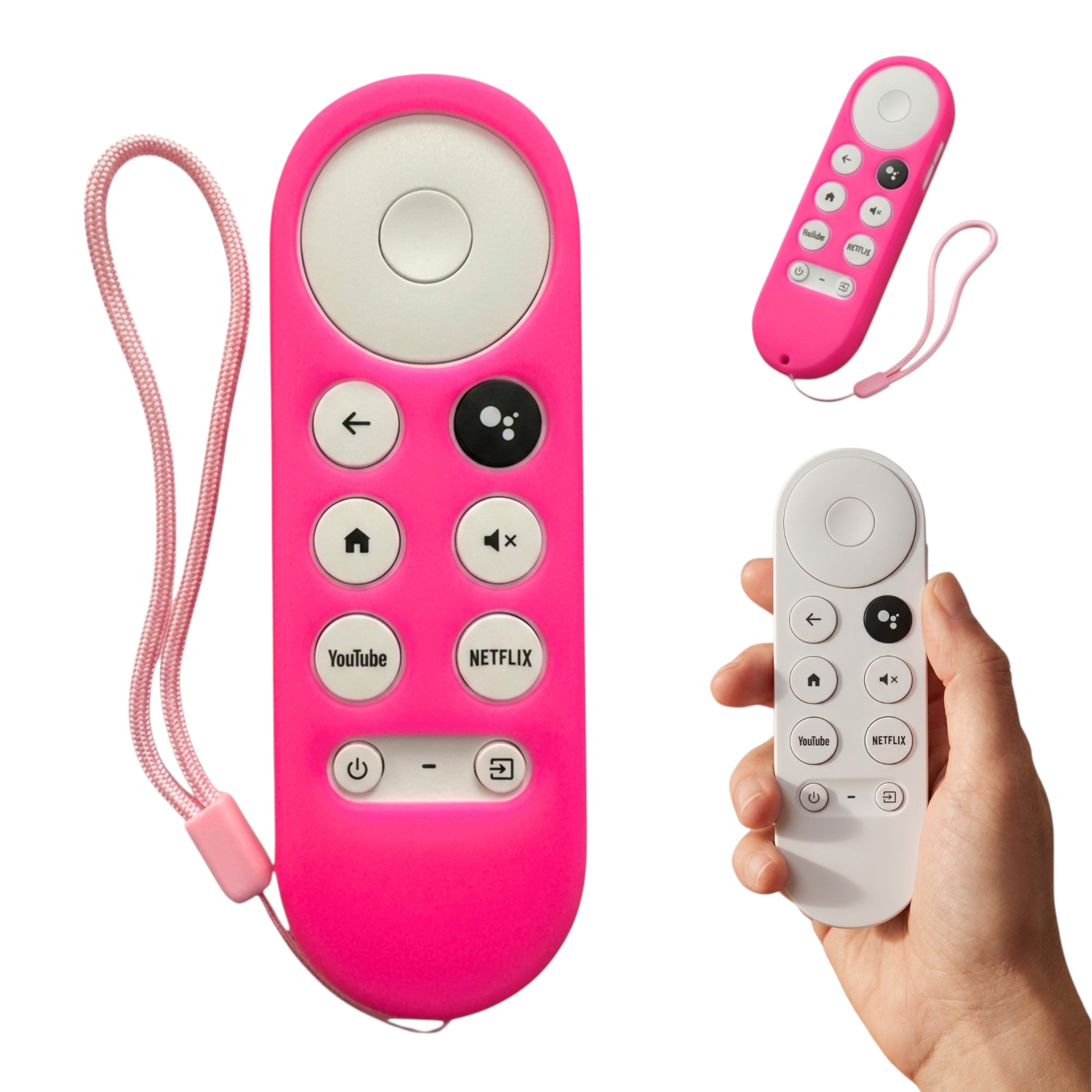 Funda Silicona Para Control Google Tv HD 4K Rosa
